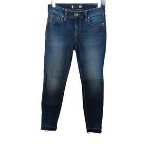 Kut From The Kloth Connie Distressed Ankle Skinny Jeans Size 2 Dark Wash Denim